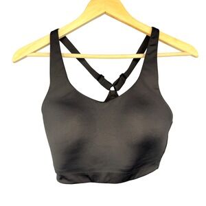 Athleta Advance Bra Black High Impact Sports Bra 32DD Yoga Pilates Running